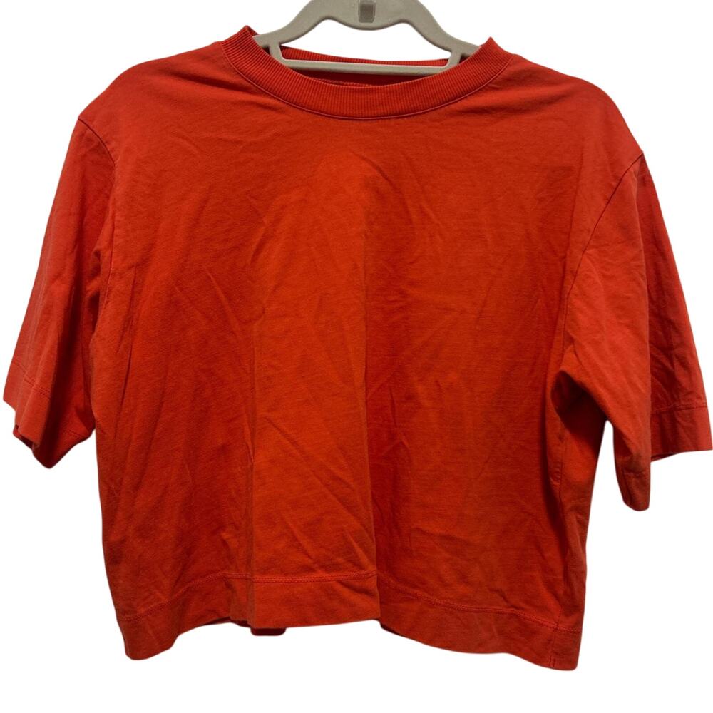 Collusion Orange Cropped 100% Cotton T-shirt Size 8
